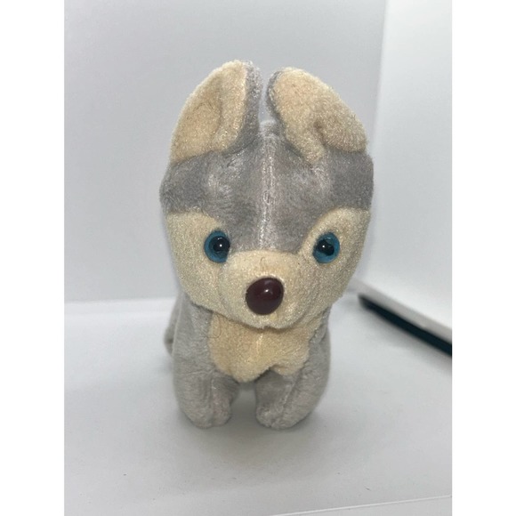 Flufff N Stuff Mushy The Puppy Blue Eyes  Dog Plush Husky Mini Beanie Toy Kid 6” - Picture 4 of 8